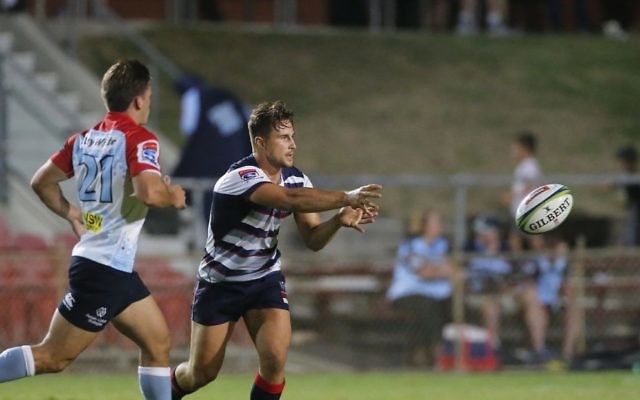 David Horwitz playing for the Melbourne Rebels in their recent trial game against his former club, the NSW Waratahs. Photo: Melbourne Rebels