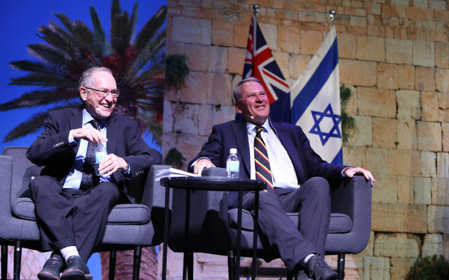 Alan Dershowitz with Colonel Richard Kemp. Photo: Giselle Haber