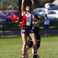 7-4-18. Round 1 at Princes Park.  Jackettes defeated Old Carey. 5.3-34 to 0.8-8. Photo: Peter Haskin