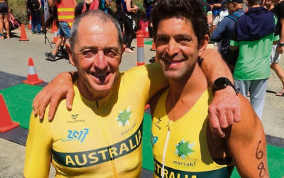 Neil Slonim and Josh Goldstat recently won their respective age groups at the Tasmanian Sprint Distance Triathlon Championship.