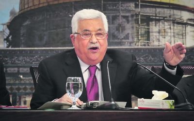 Mahmoud Abbas addressing the Palestinian National Council. Photo: Flash90