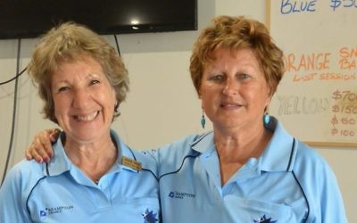 NSW duo Maxine Brem (left) and Sandy Desiatnik after winning the ladies' pairs section 2 final for the second year in a row.