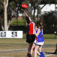 2-9-18. In their first year in the competition, the AJAX U 14 girls take out the premiership against East Malvern. Photo: Peter Haskin