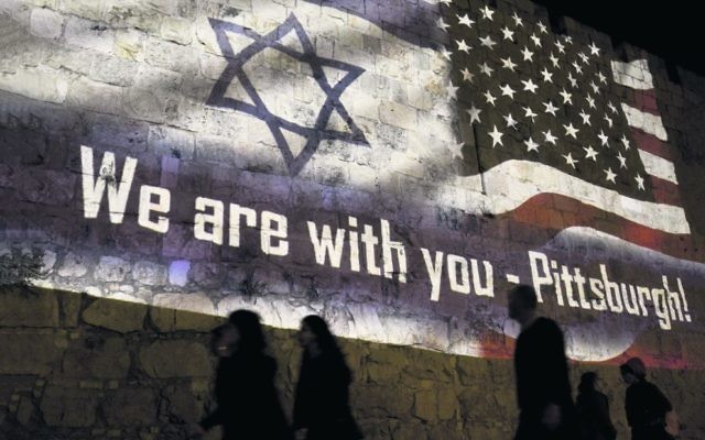 A projection on the walls of the Old City in Jerusalem. Photo: AP Photo/Dusan Vranic