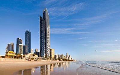 Surfers Paradise with Peppers Soul rising just metres away from the beach.