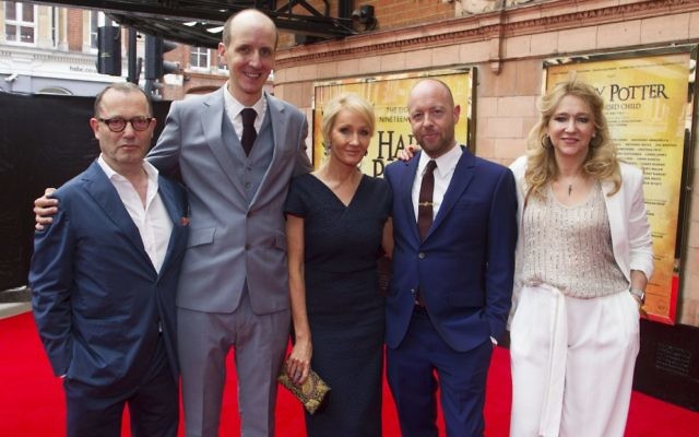 The driving force behind Harry Potter and the Cursed Child (from left) producer Colin Callender, writer Jack Thorne, author J K Rowling, director John Tiffany and producer Sonia Friedman at the London premiere in 2016. Photo: Dan Wooller