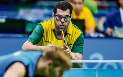 Barak Mizrachi in the green and gold. Photo: AAP Image/Sport the Library, Drew Chislett