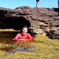 Ashley Morris in the rock pools at Phillip Island.