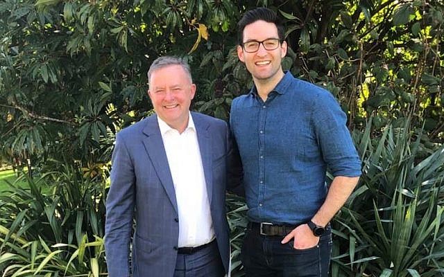 Opposition Leader Anthony Albanese (left) with Labor MP Josh Burns.