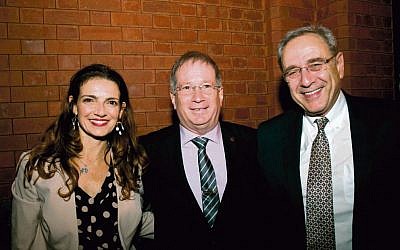 At the launch, from left, Australian Friends of Rambam executive director
Vered Harel, Rambam CEO Dr Miki Halberthal, and Israeli ambassador
Mark Sofer. Photo: Michael Silver.