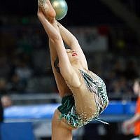 30-5-19. Australian Gymnastics Championships. Melbourne Arena. Alisa Gimgina. Rhythmic, ball. Photo: Peter Haskin