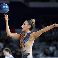 30-5-19. Australian Gymnastics Championships. Melbourne Arena. Alexandra Kiroi-Bogatyreva. Rhythmic, ball. Photo: Peter Haskin