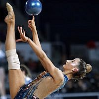 30-5-19. Australian Gymnastics Championships. Melbourne Arena. Alexandra Kiroi-Bogatyreva. Rhythmic, ball. Photo: Peter Haskin