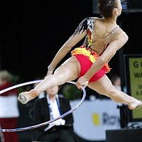 30-5-19. Australian Gymnastics Championships. Melbourne Arena. Alisa Gimgina. Rhythmic, hoop. Photo: Peter Haskin