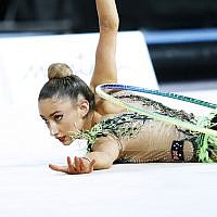 30-5-19. Australian Gymnastics Championships. Melbourne Arena. Alexandra Kiroi-Bogatyreva. Rhythmic, hoop. Photo: Peter Haskin