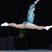 30-5-19. Australian Gymnastics Championships. Melbourne Arena. Deborah Greenbaum. Aerobic gymnastics. Photo: Peter Haskin