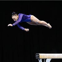 23-5-19. Australian Gymnastics  Championships, Melbourne. Women's Artistic. Jaymi Aronowitz from NSW. Beam. Photo: Peter Haskin