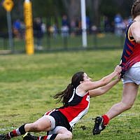 2-8-19. AJAX Jackettes defeated Parkdale Vultures 3.1-19 to 1.1-7 in the 1st semi final of the VAFA Women's Division 4 at Gary Smorgon Oval. Photo: Peter Haskin