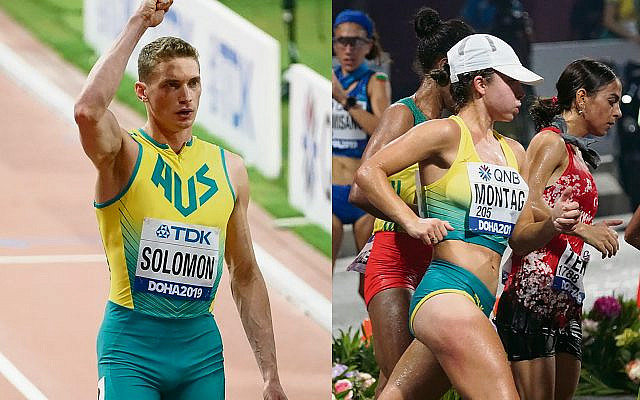 Steven Solomon (left) and Jemima Montag. Photos: Athletics Australia