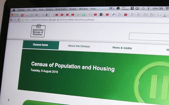 The homepage of the 2016 Census. Photo: AP Photo/Rick Rycroft