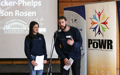 Jewish guest speakers Gabi Stricker-Phelps and Harrison Rosen at the Youth
PoWR East Consultation at Bondi Pavilion.