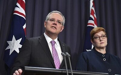Prime Minister Scott Morrison and Minister for Foreign Affairs Marise Payne. Photo: Mick Tsikas/AAP Image