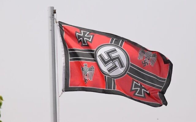 A Nazi flag seen in Victoria.