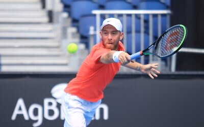 Israel's Dudi Sela was forced to retire in the second set of his Australian Open qualifying match due to a foot injury. Photo: Peter Haskin