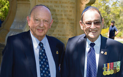 Keith Shilkin (left) with Warren
Austin at the memorial.