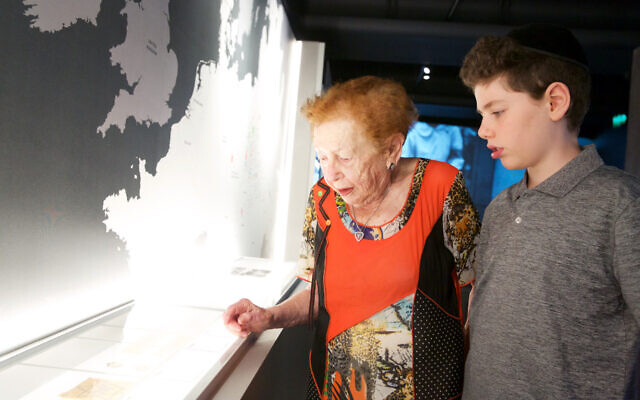 Yvonne Engelman with her great-grandson Meir Simcha Rosenthal at the Sydney Jewish Museum. Photo: Giselle Haber