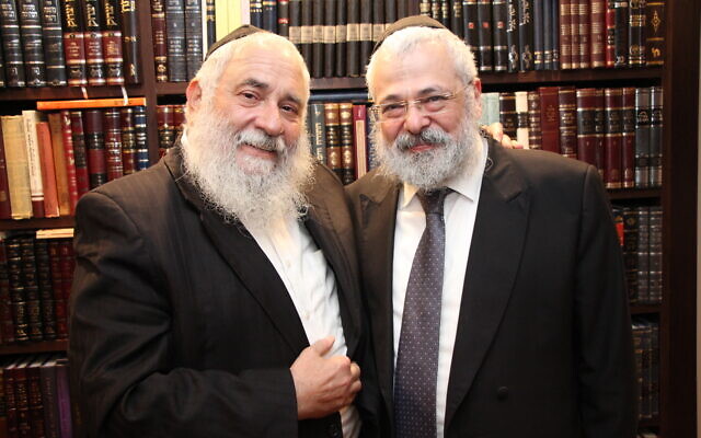 Rabbi Yisroel Goldstein (left) with his brother-in-law, Rabbi Yehoram Ulman.
Photo: Evan Zlatkis