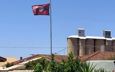 The Nazi flag flying above a house in Beulah.