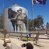 Peter Shonberg entered this photo of his wife Diane taking a photo of the art silos in St James, Victoria.