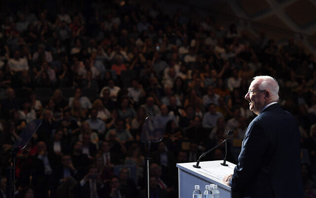 President Rivlin addressing the United Israel Appeal NSW gala event on Sunday night. Photo: Kobi Gideon/GPO