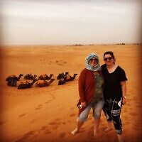 Sigal Witkin and daughter Amit in the Sahara desert, Morocco.