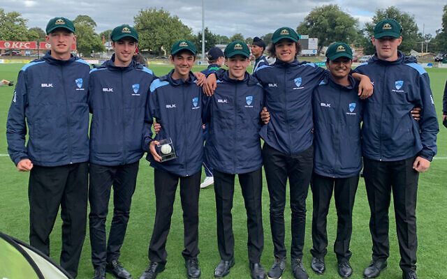 Jonah Trope, pictured second on the left, has made the Australian U16 boys’
cricket squad.