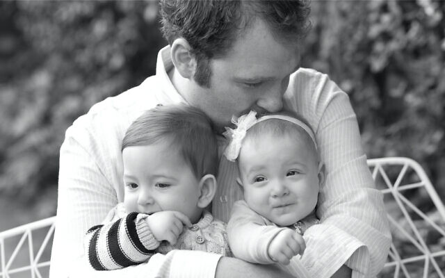 The late Jeremy Spinak with his twins Michael and Grace. Photo: Supplied