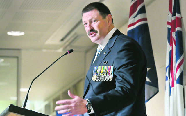 Mike Kelly previously addressing a NAJEX Anzac commemoration. Photo: Noel Kessel