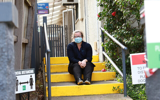 Nurse Linda Gore outside the private clinic she works at in Melbourne. Photo: Peter Haskin