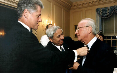 Curator’s pick: A photo of Bill
Clinton (left) and Yitzhak Rabin to
feature in the Unity exhibition.