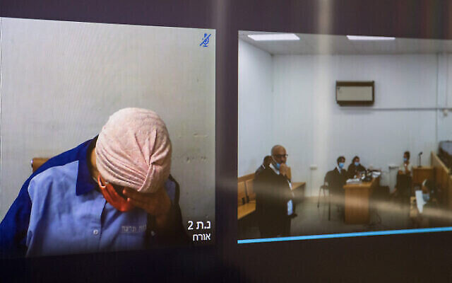 Malka Leifer appearing via video link during a court hearing at the Jerusalem District Court in 2020. Photo: Yonatan Sindel/Flash90