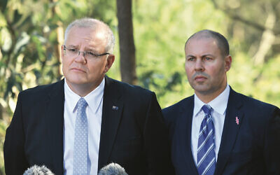 Prime Minister Scott Morrison and Treasurer Josh Frydenberg at a press conference at Studley Park in Kew,Melbourne, Friday, May 3, 2019. Photo: AAP Image/Mick Tsikas