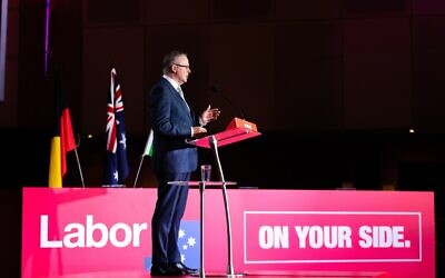 ALP leader Anthony Albanese addressing the ALP conference. Photo: Twitter