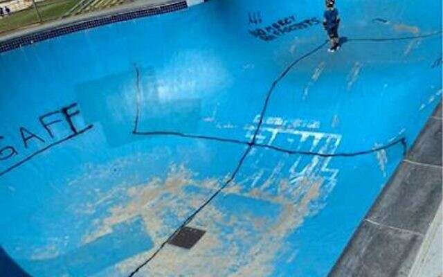 The swastika daubed on the skatepark in Bondi.
