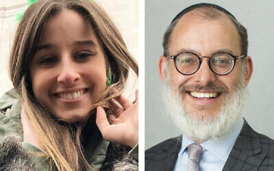 Chanel Contos and Moriah College principal Rabbi Yehoshua Smukler.