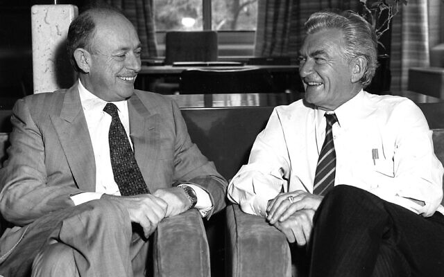 Isi Leibler with then-prime minister Bob Hawke,
who supported Leibler’s campaign to
free Soviet Jews during the 1980s.