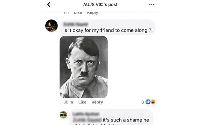 A comment on AUJS Victoria's Facebook post.