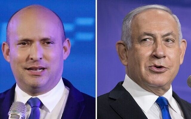 Naftali Bennett and Benjamin Netanyahu.