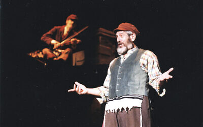 Chaim Topol performs in Fiddler on the Roof during his 1998 Australian tour. Photo: AJN file/Nigel Clements