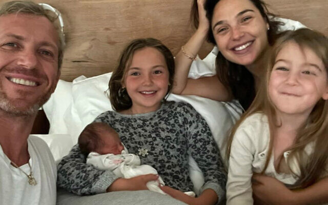 Israeli actress Gal Gadot with her family after giving birth. Photo: Instagram